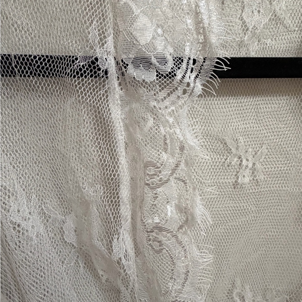 Bridal White Lace Robe Women’s Large - Picture 3 of 7